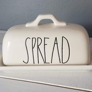 Rae Dunn "Spread" Butter Dish(lid &plate included)